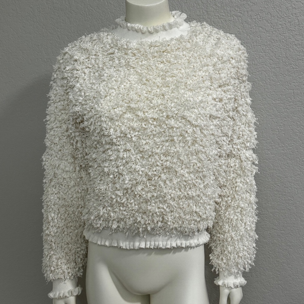 Cupio White Textured Sweater